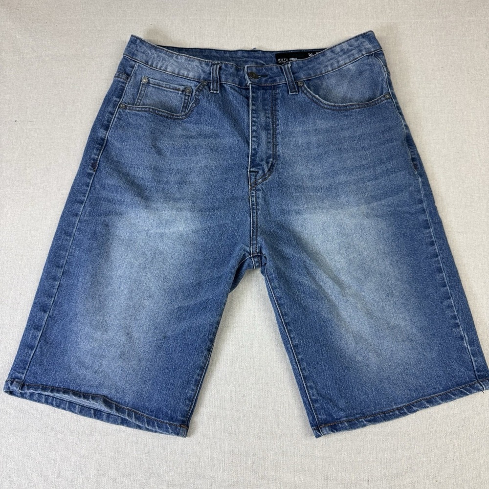 WXYZ MFG Co Men's Drifter Loose Fit Blue Denim Shorts Jorts Size 36x12 - Picture 1 of 10